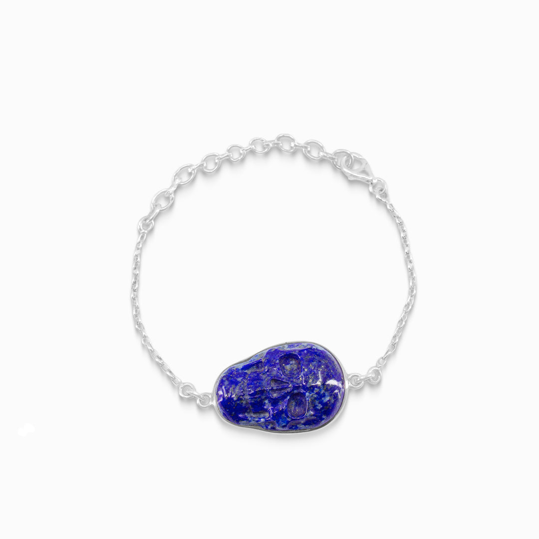 Lapis Lazuli Skull Bracelet
