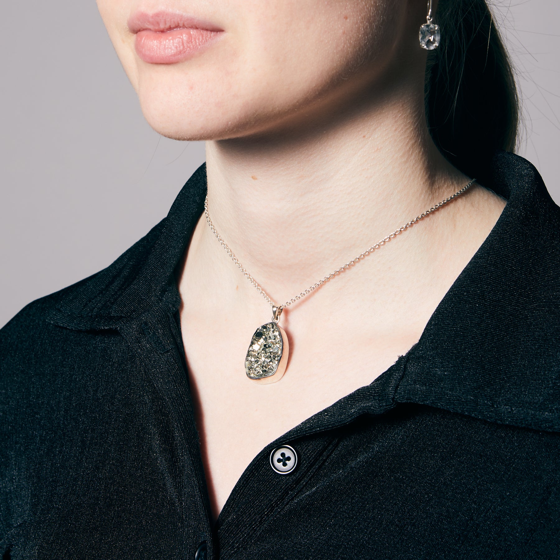 Pyrite cluster Necklace