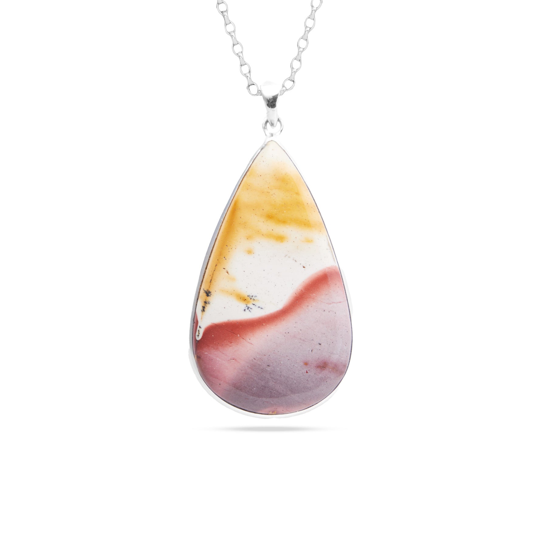 Mookaite cabochon teardrop bezel set Necklace