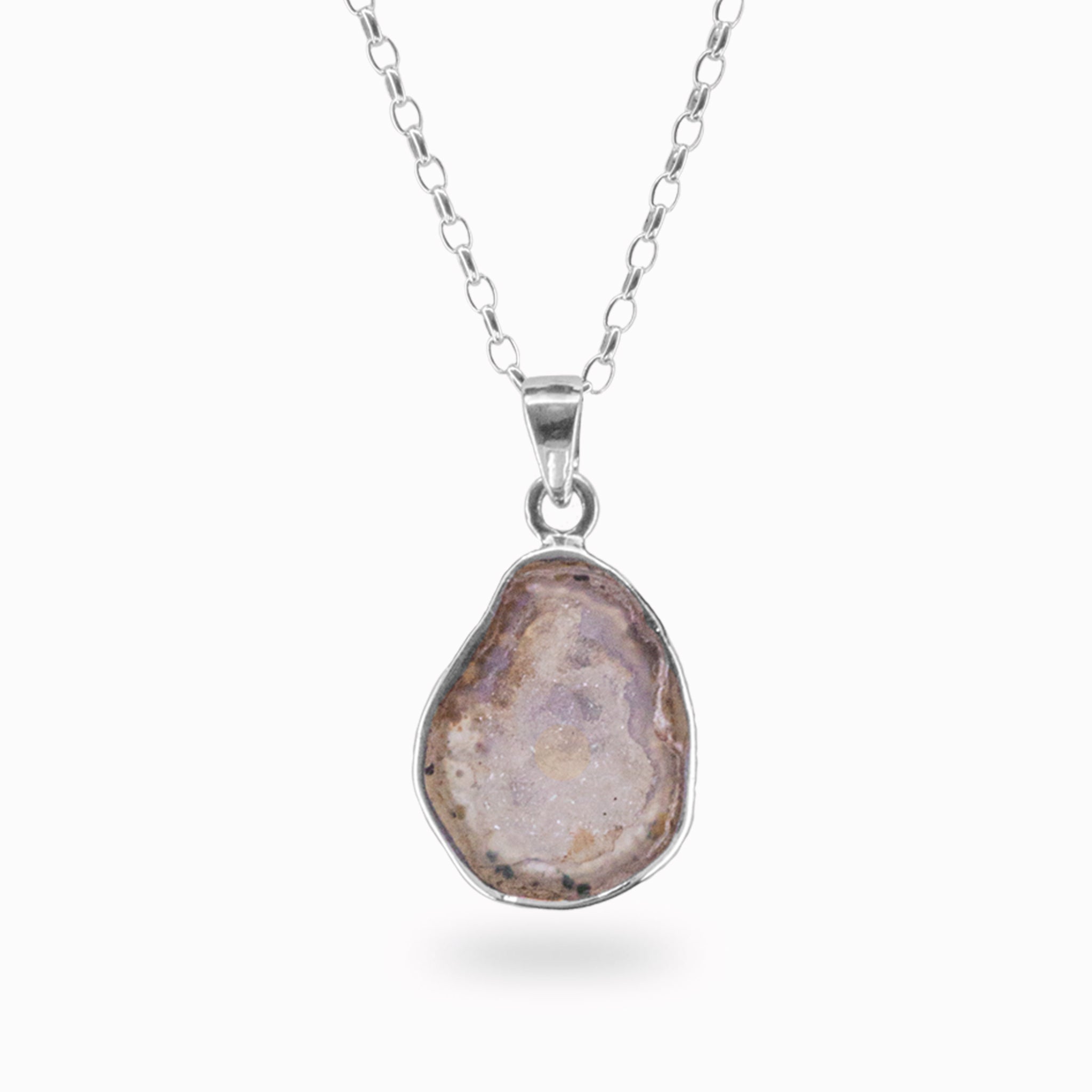agate freeform druzy pendant