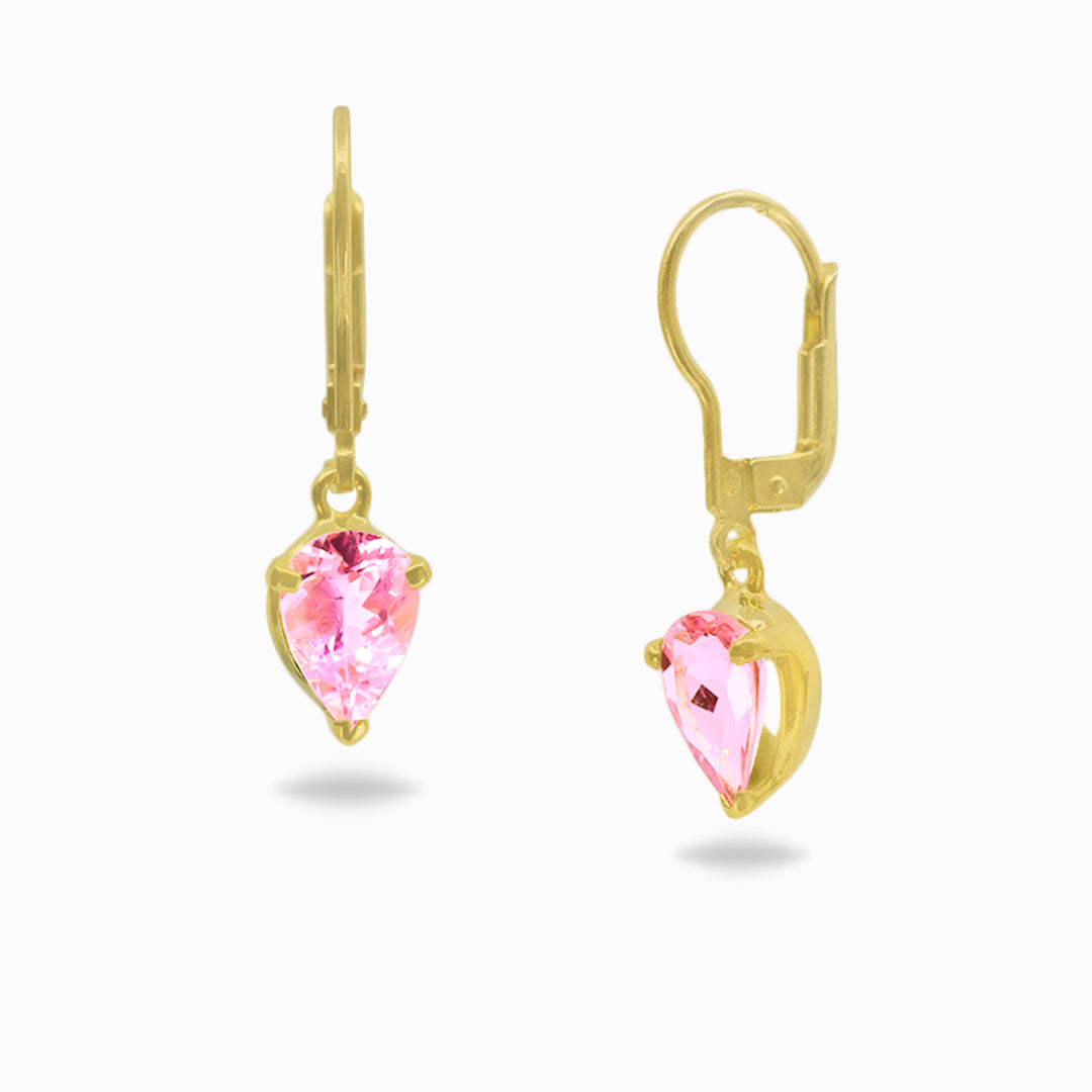 Pink Tourmaline Drop Earrings