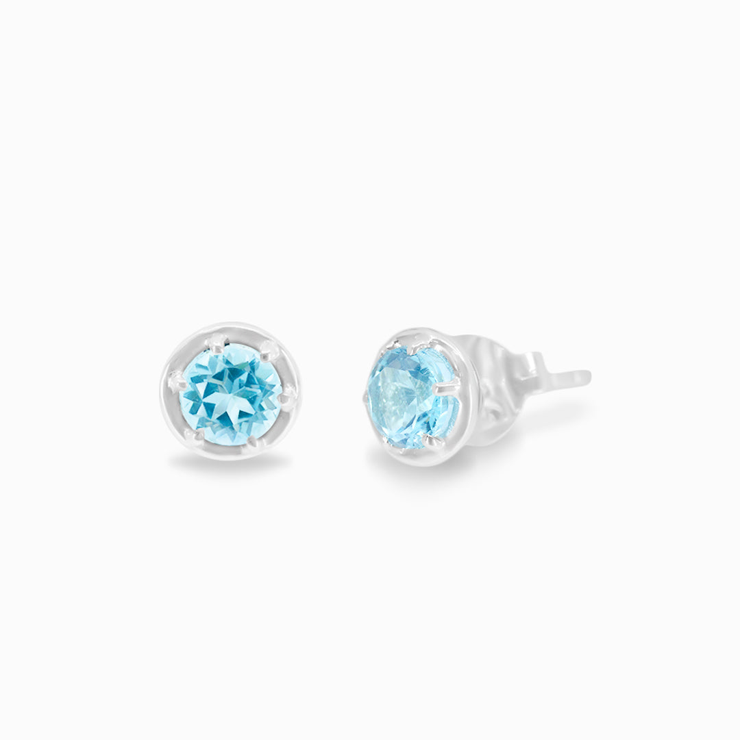 Blue Topaz Stud Earrings