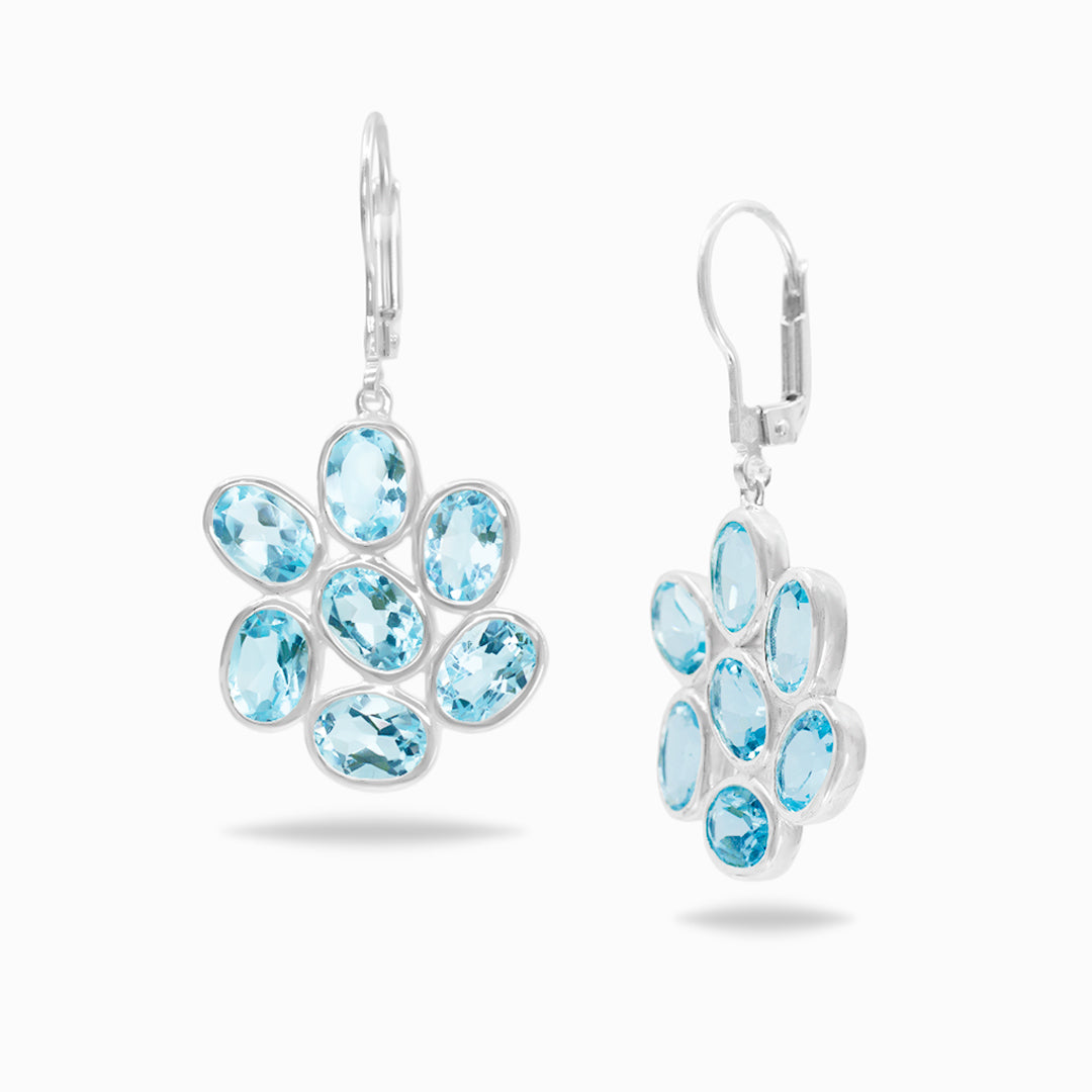 Blue Topaz Drop Earrings