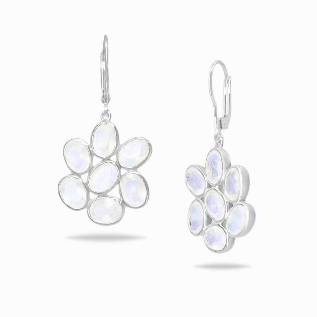 Rainbow Moonstone Drop Earrings