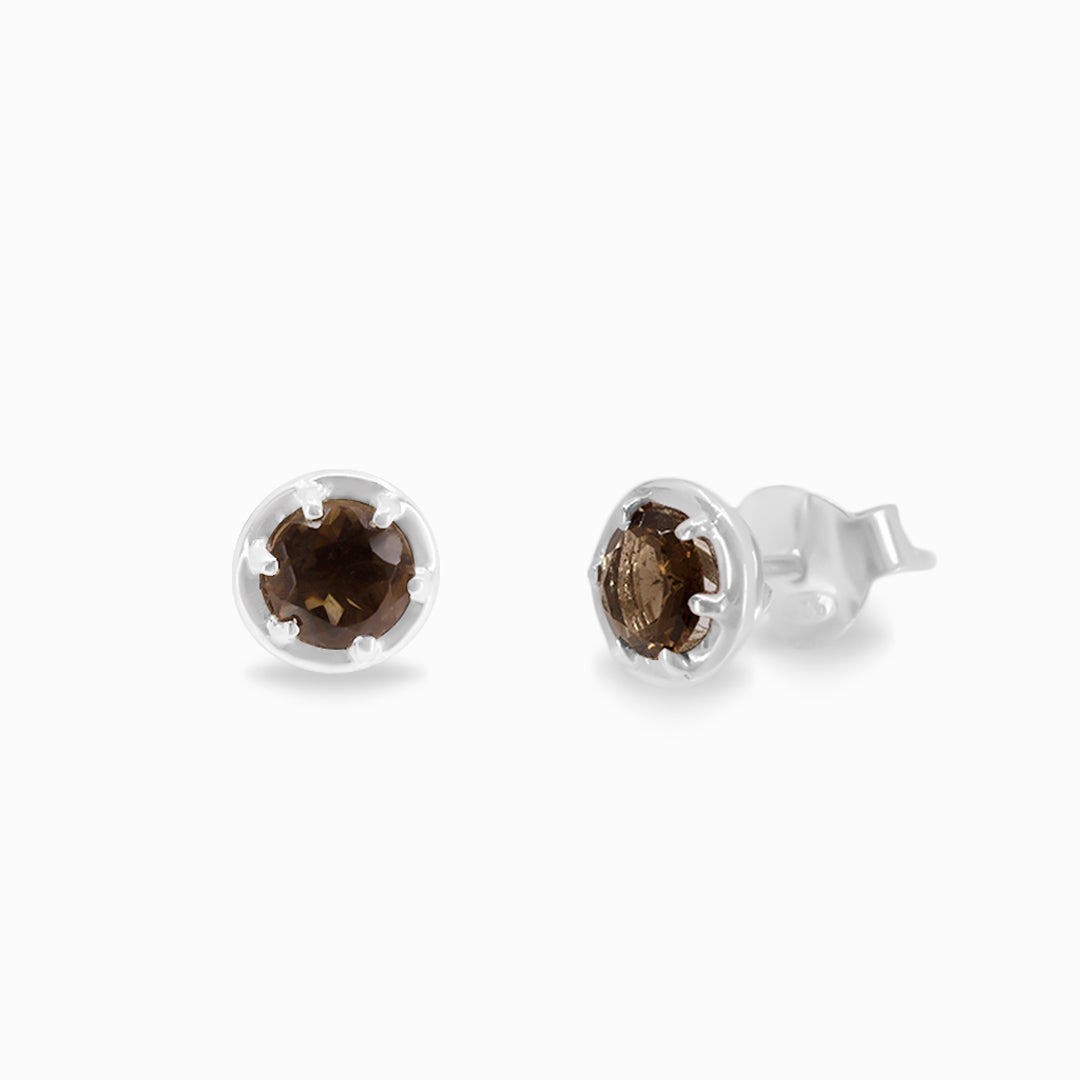 Smokey Quartz Stud Earrings