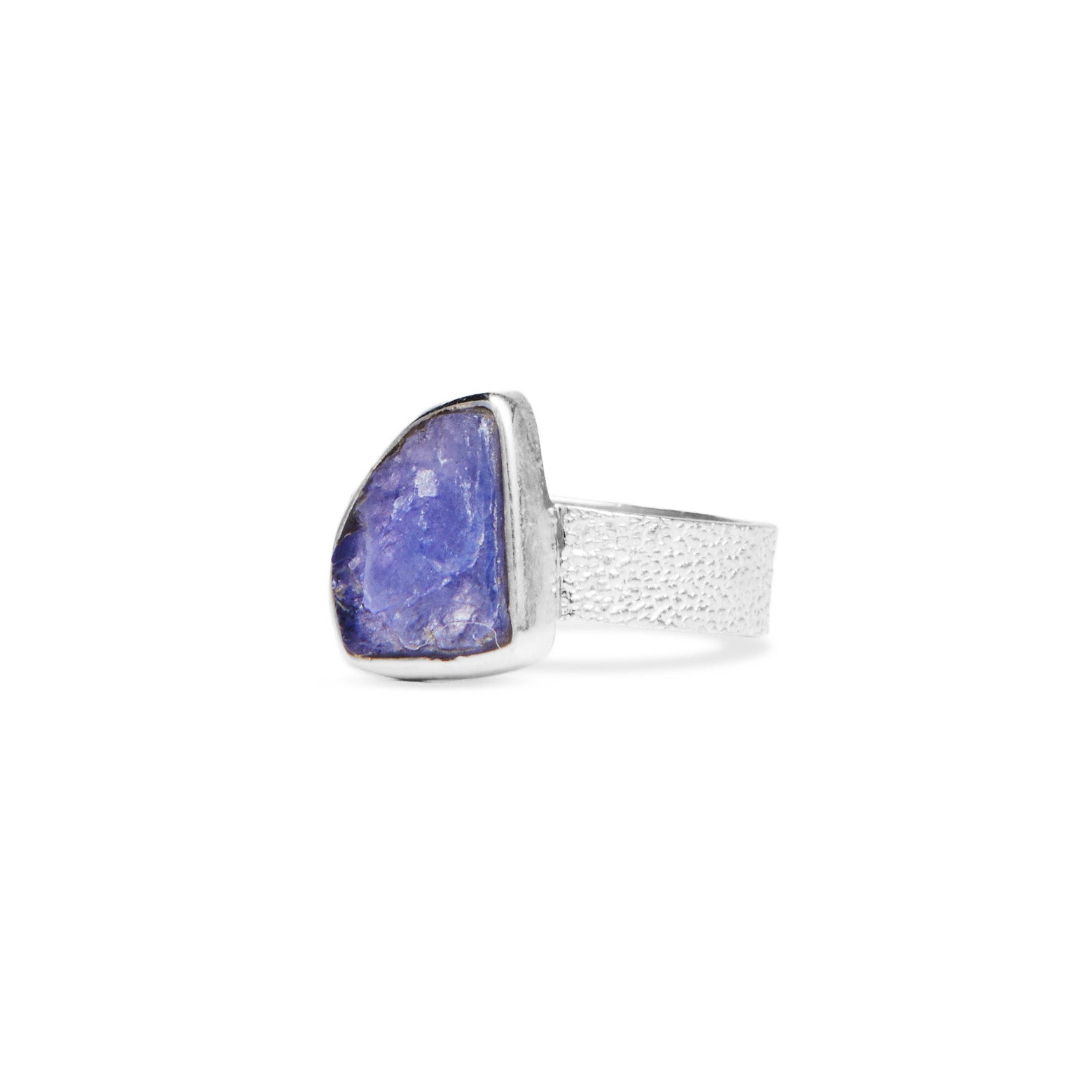 Tanzanite rough freeform bezel Ring