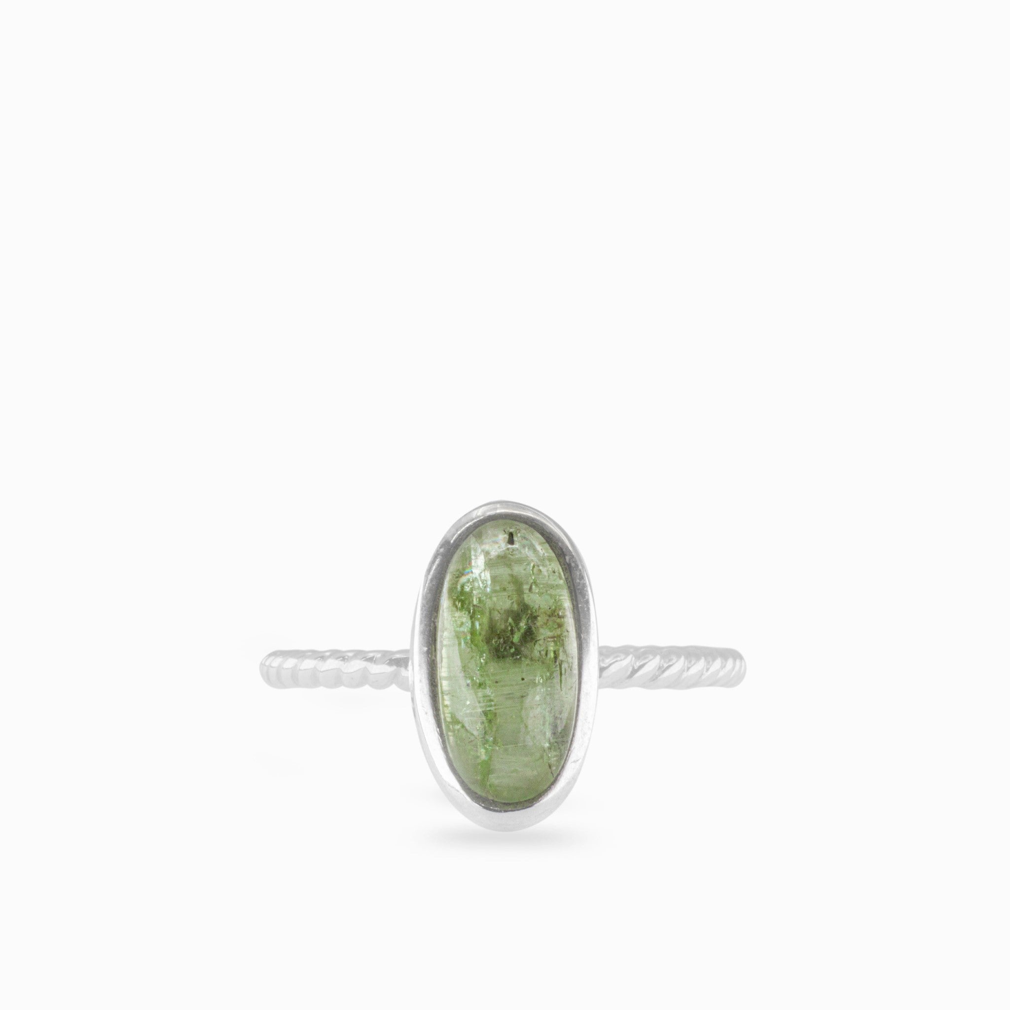 green kyanite ring