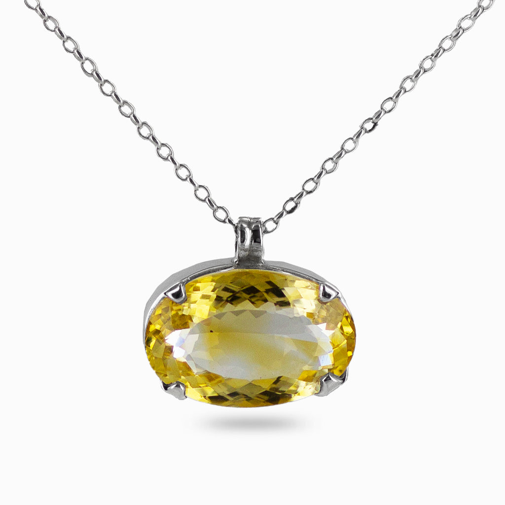 SILVER CITRINE NECKLACE