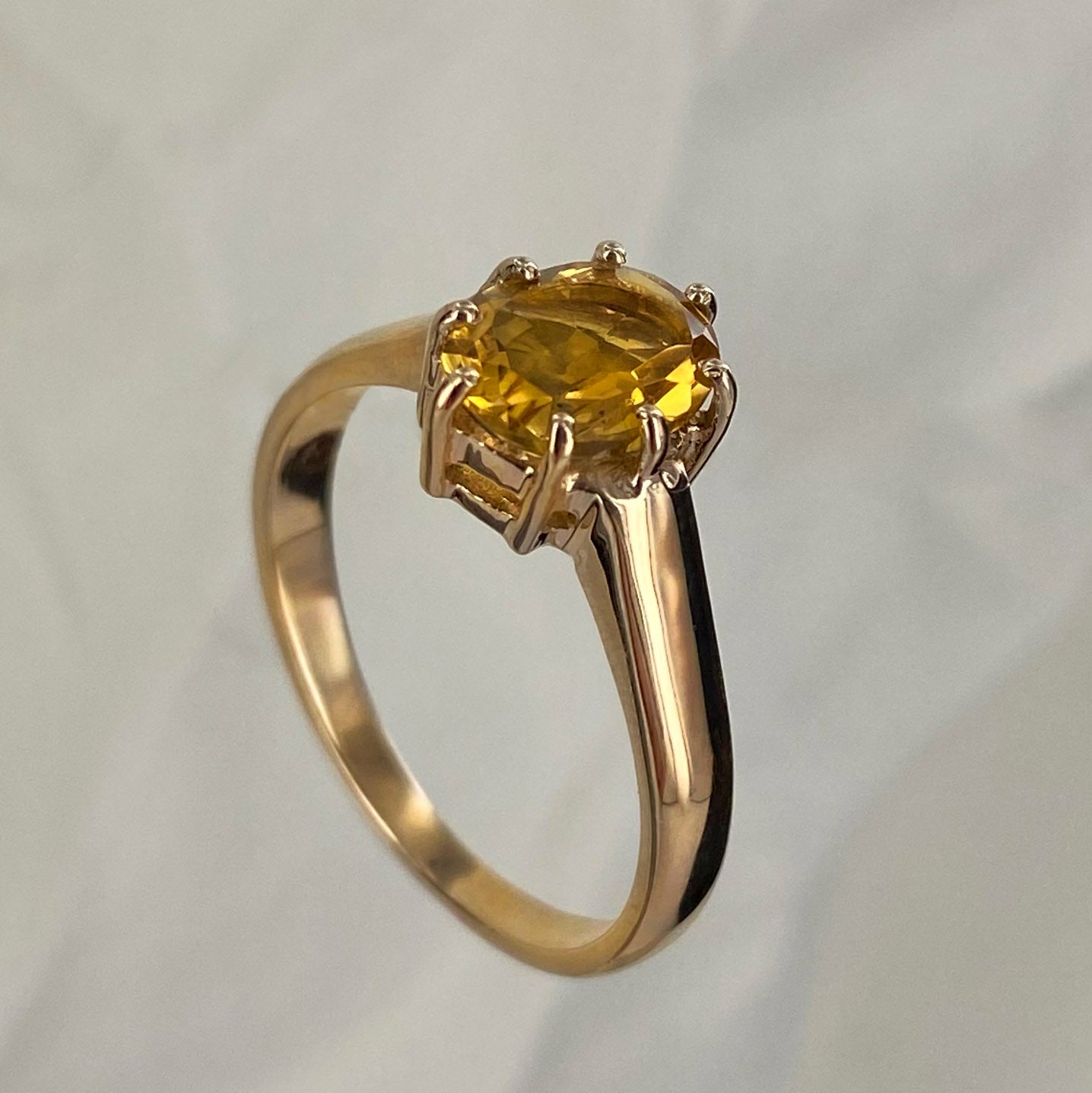 gold bridal citrine ring