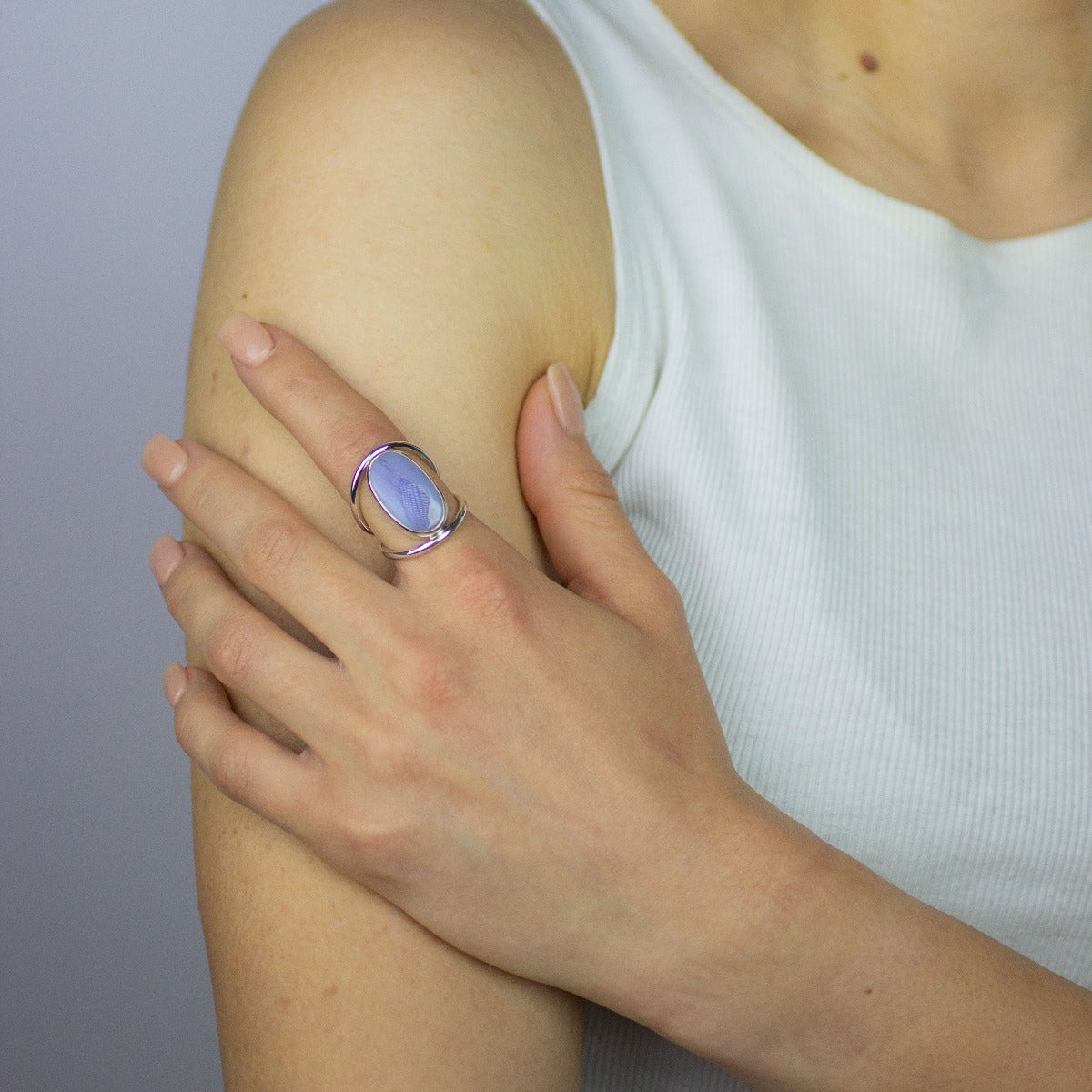 Blue Lace Agate Ring