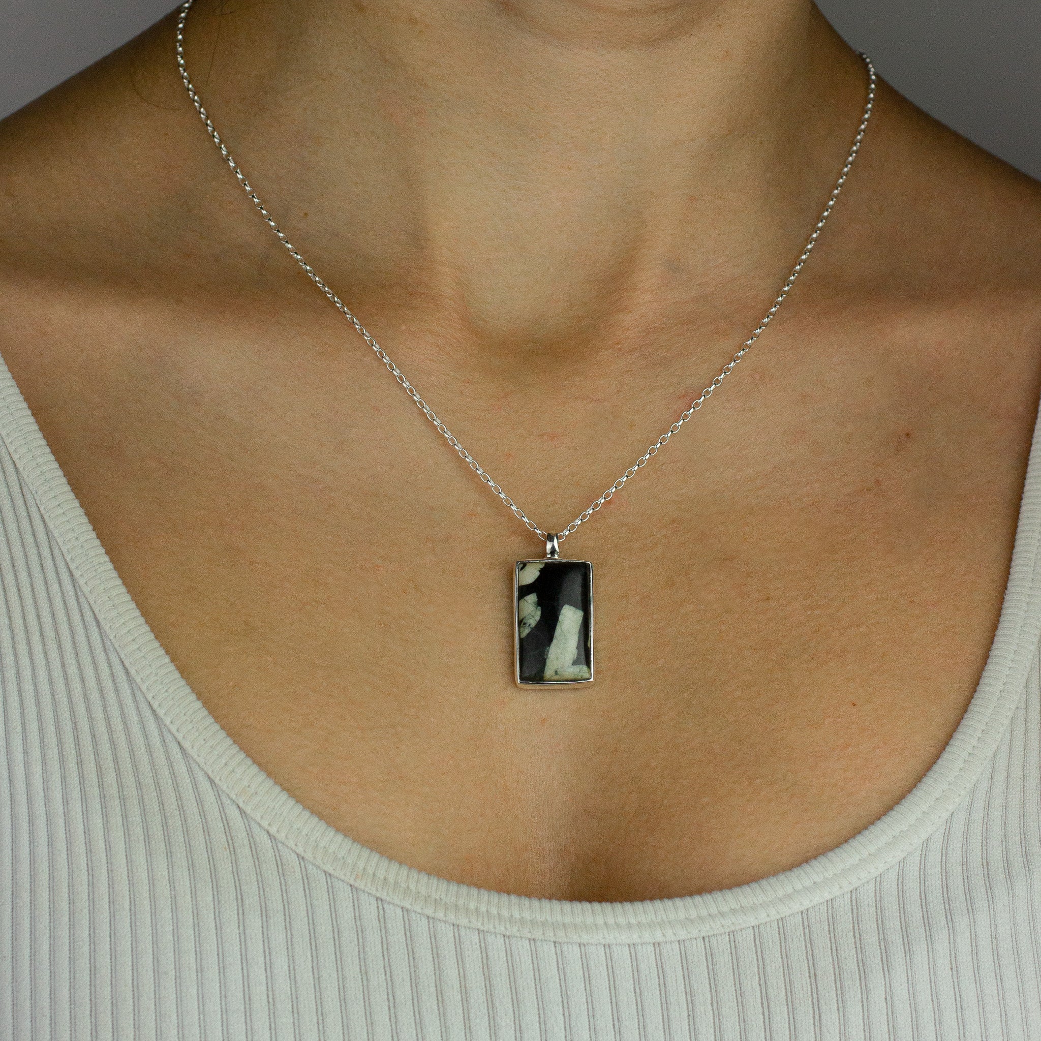 Chinese Writing Rock Necklace