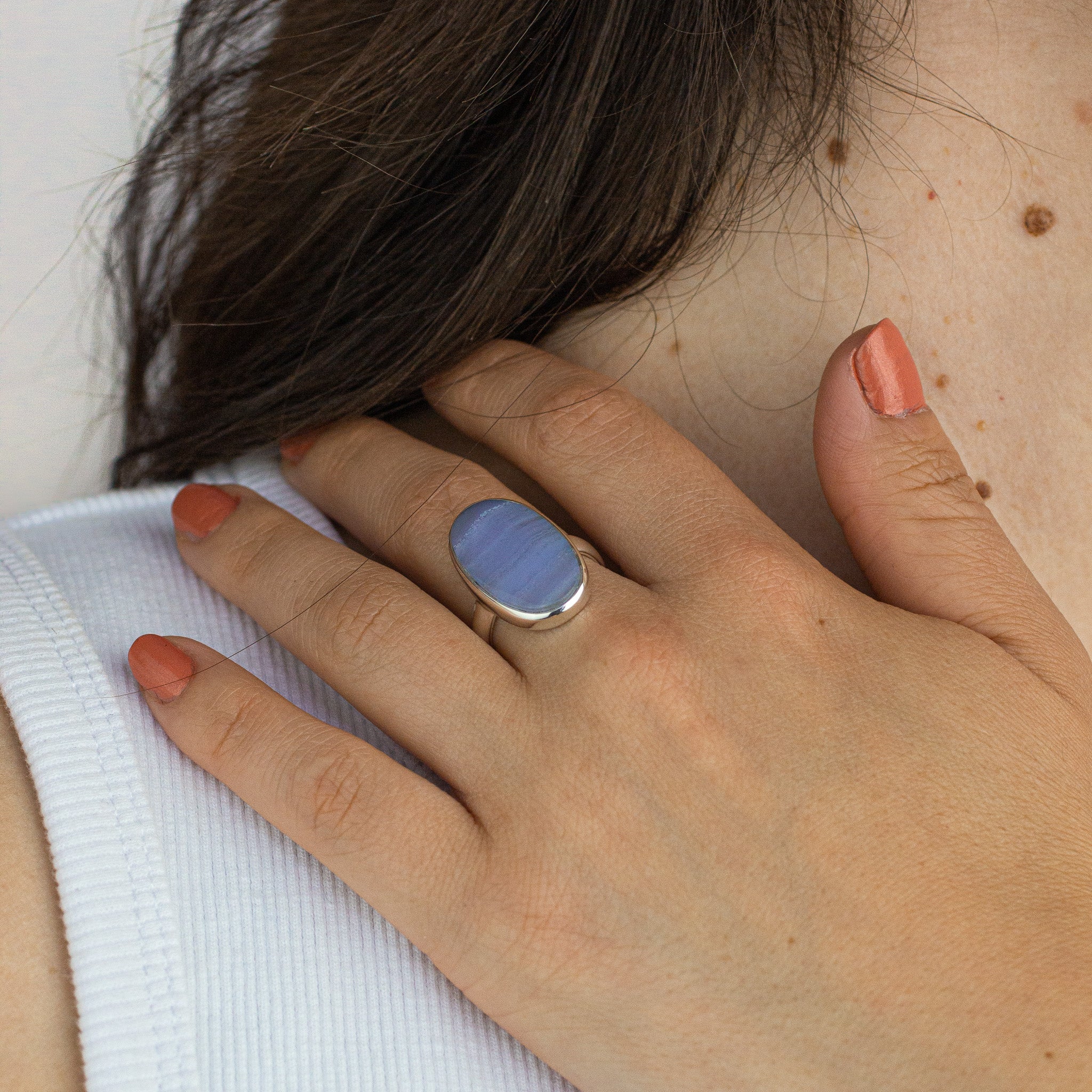 Blue Lace Agate Ring