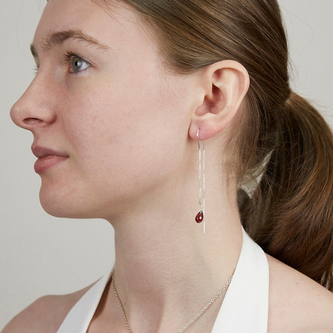 Garnet Drop Earrings