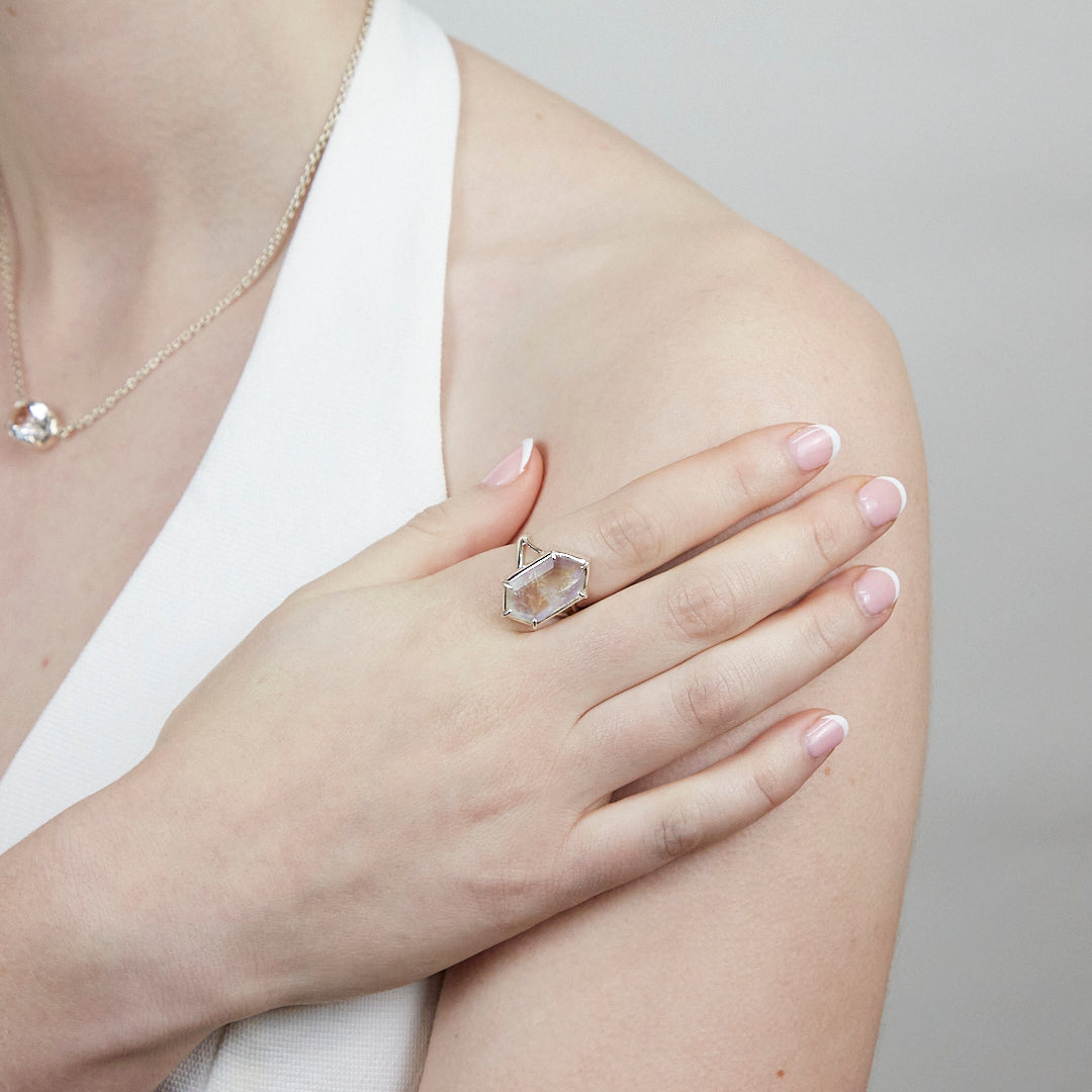 Rainbow Moonstone Ring