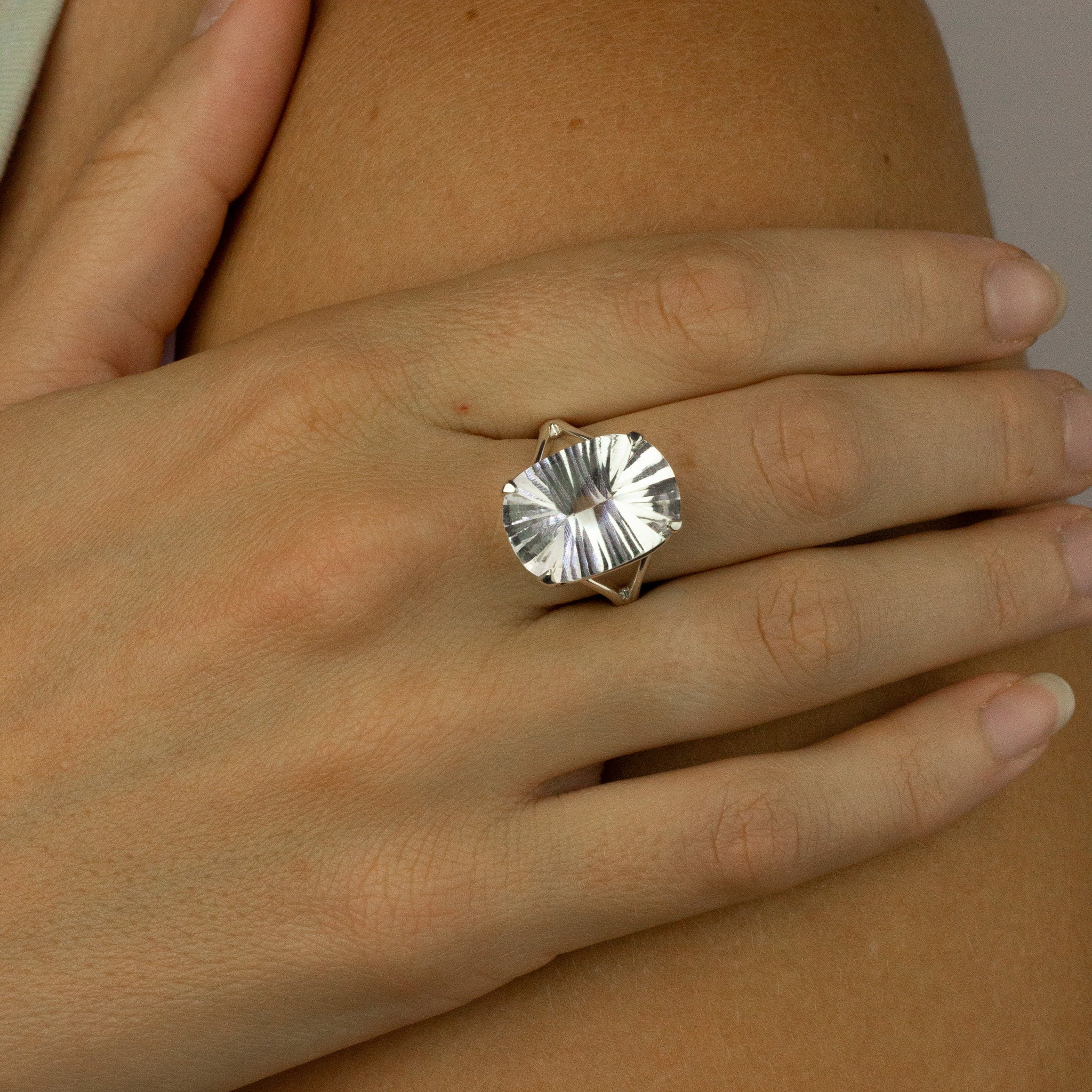 clear quartz ring