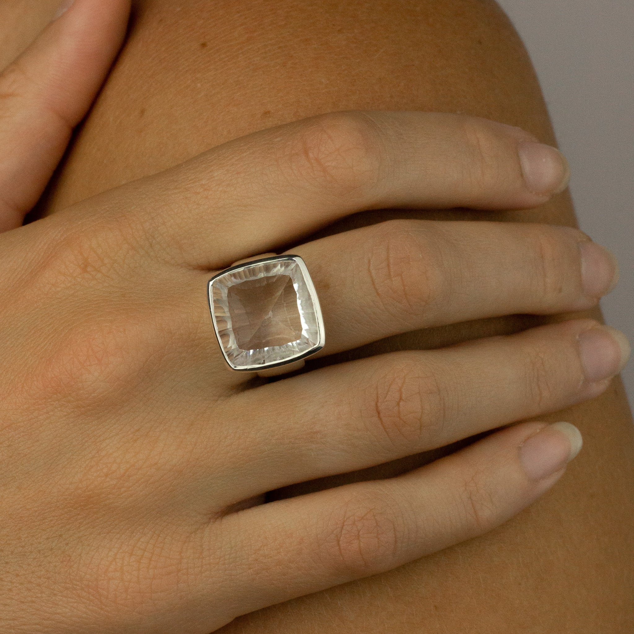 clear quartz ring