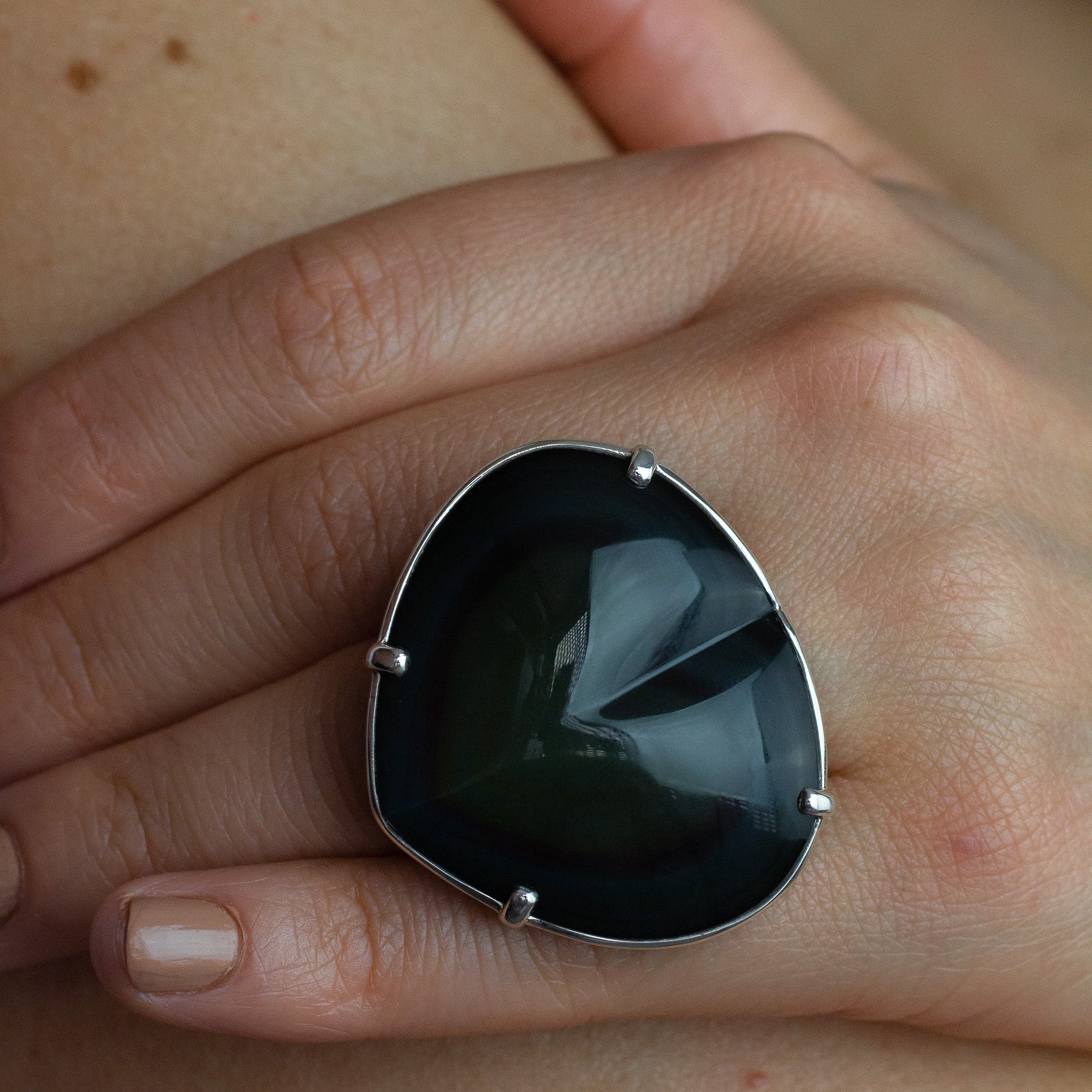 rainbow obsidian ring