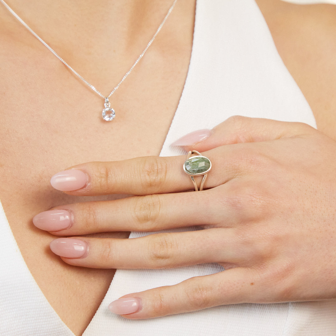 Green Kyanite Ring