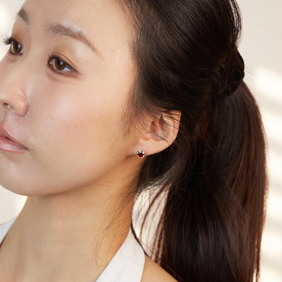Garnet Stud Earrings