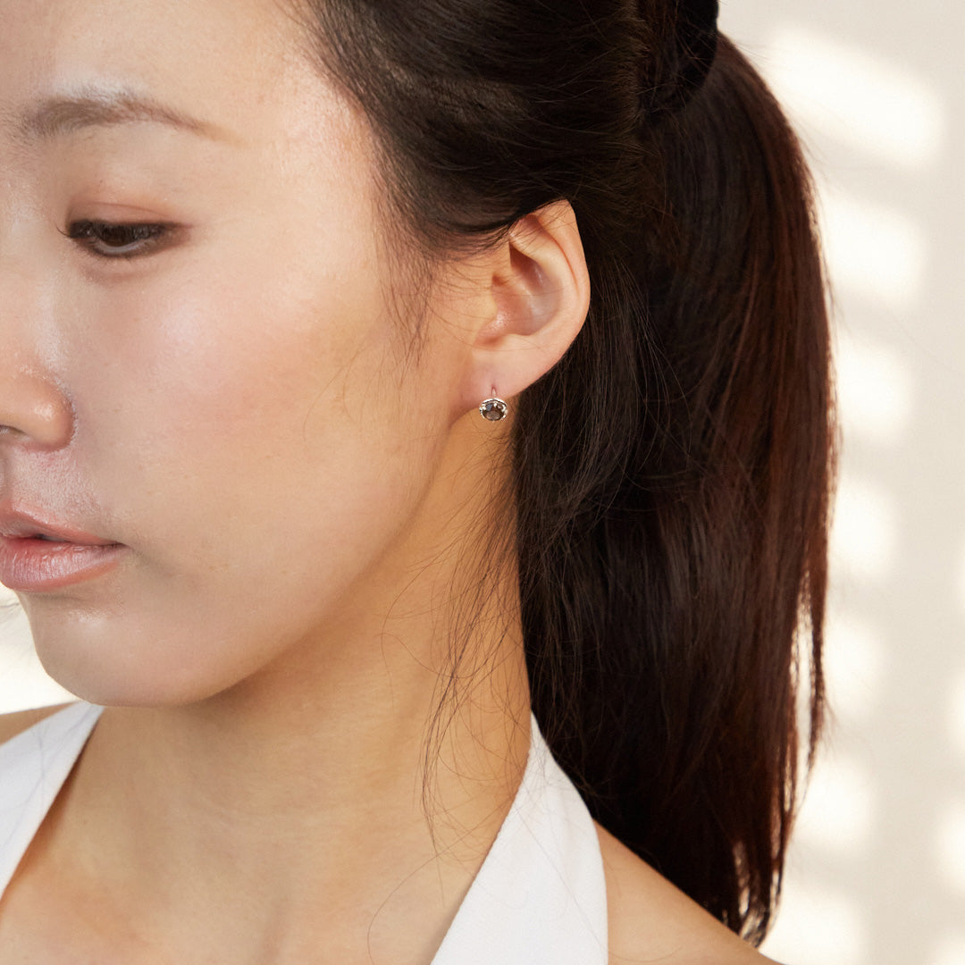 Smokey Quartz Stud Earrings