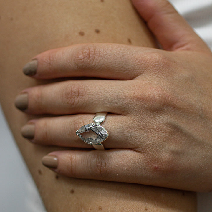 tourmalinated quartz ring