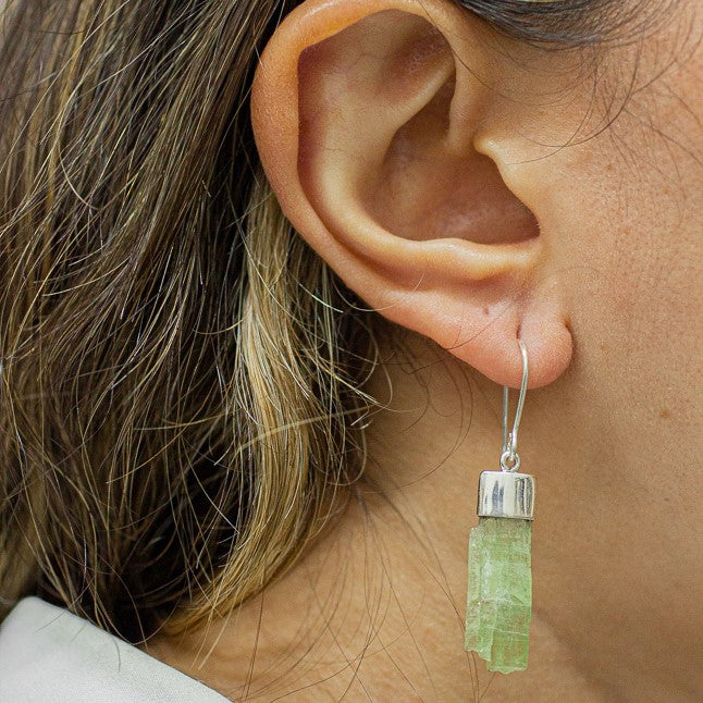 green kyanite earrings