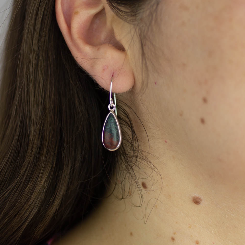Chrysocolla Cuprite Drop Earrings