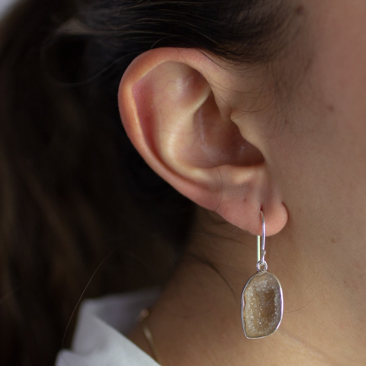 Agate Geode Drop Earrings