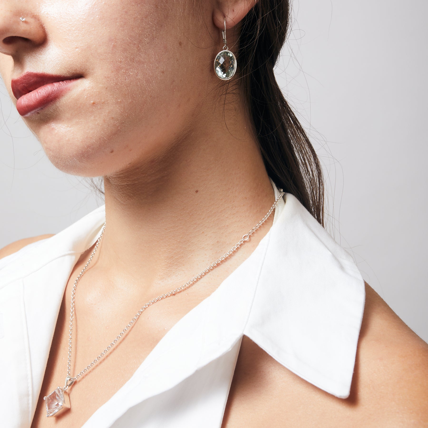 Green Quartz Drop Earrings