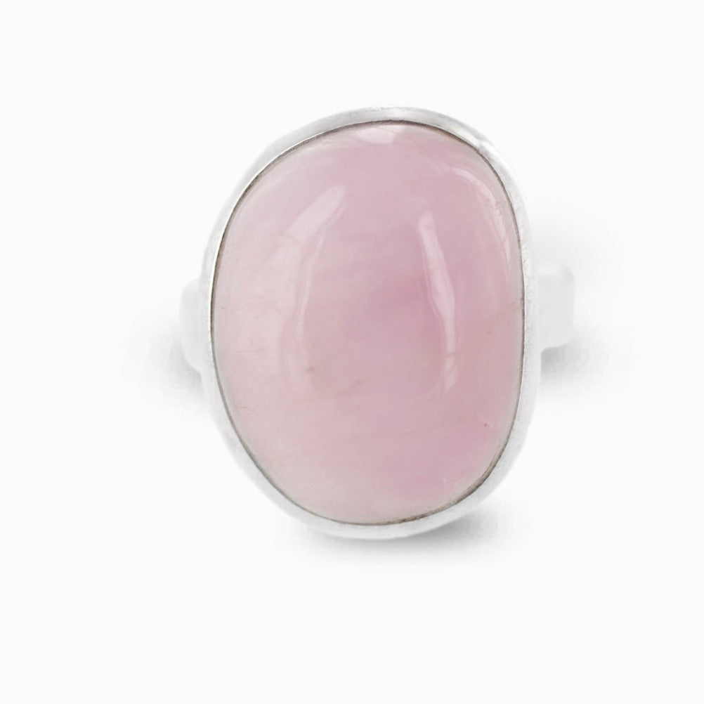 kunzite pink ring cab bezel