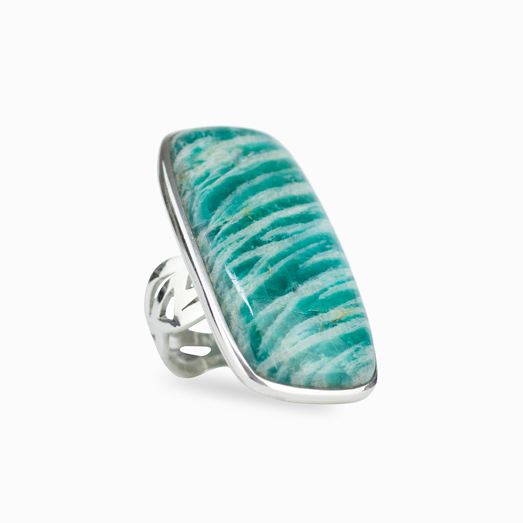 Amazonite Rectangle Cabochon ring