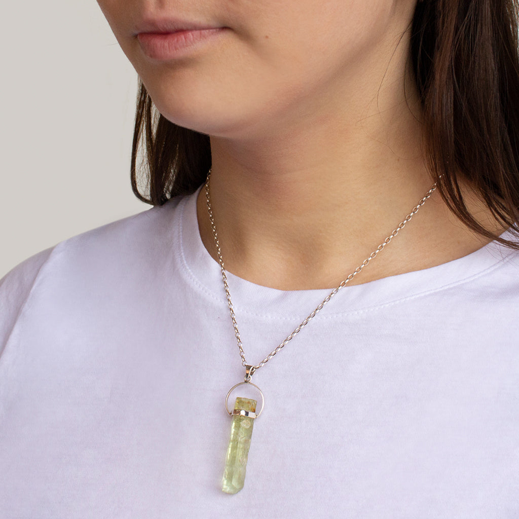 Halo set Laser Aquamarine Necklace