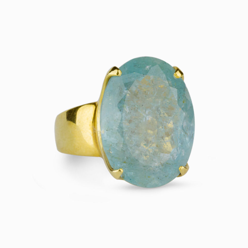 Aquamarine Gold Vermeil Ring