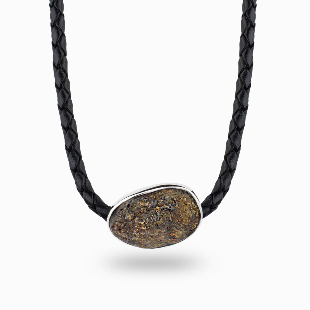 Astrophyllite Leather Necklace
