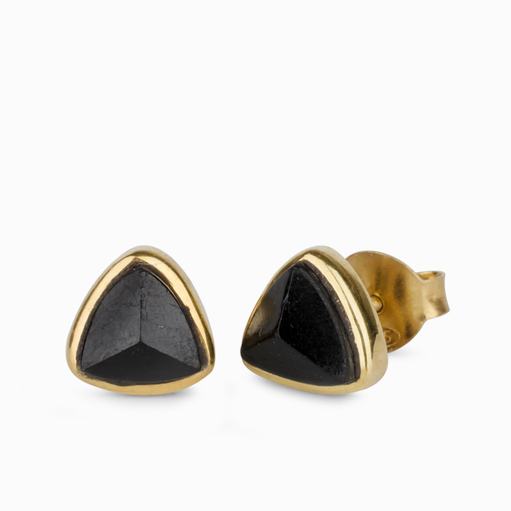 Black Tourmaline Stud Earrings 