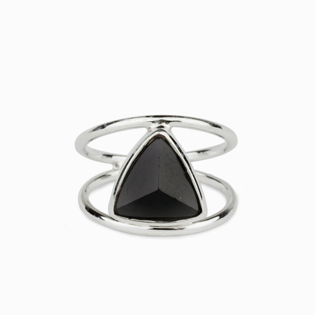 Australian Triangle Black Tourmaline Ring