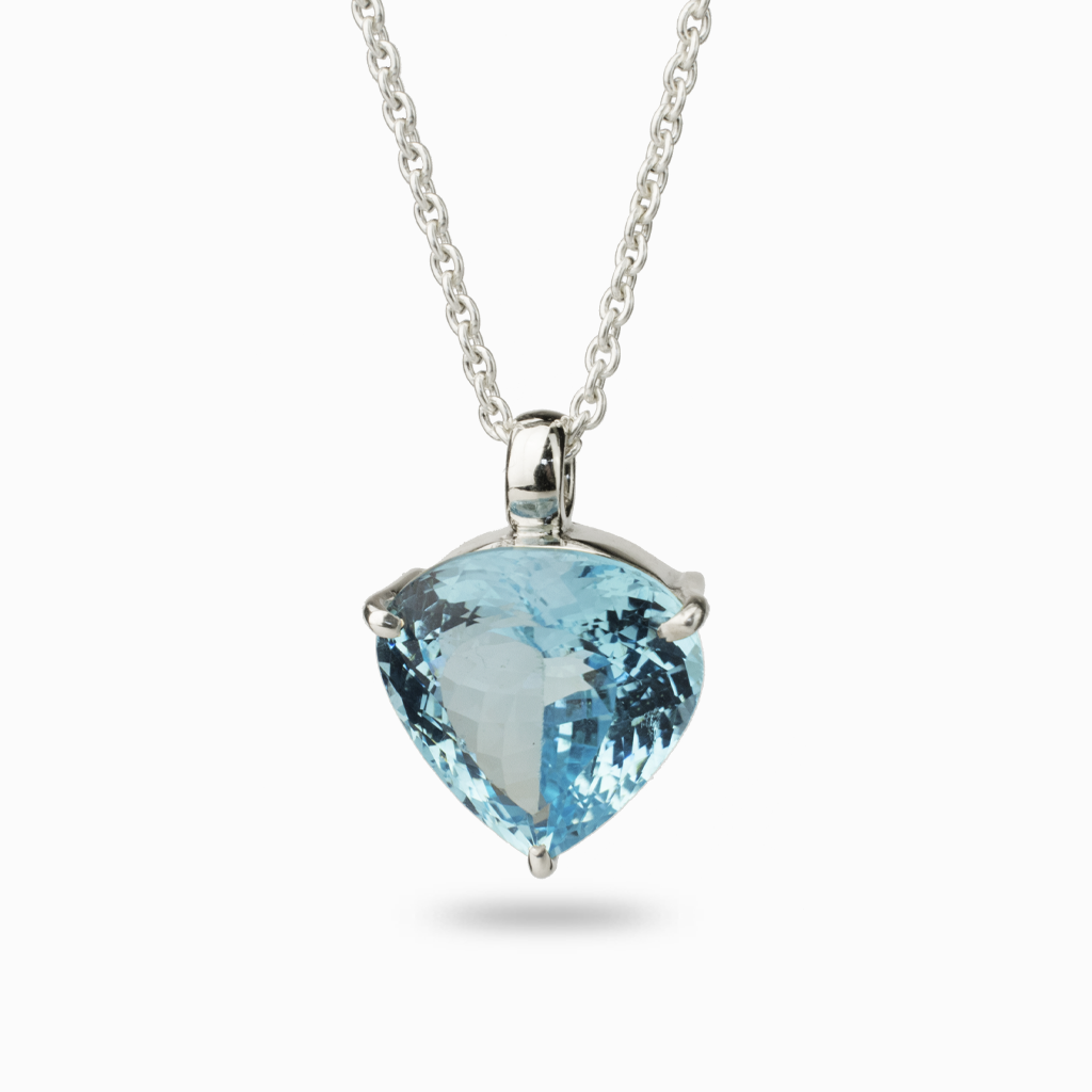 Upside down teardrop shape Blue Topaz Necklace