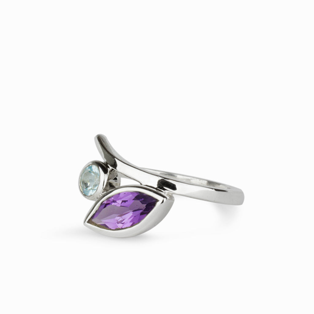 Amethyst & Blue Topaz Ring