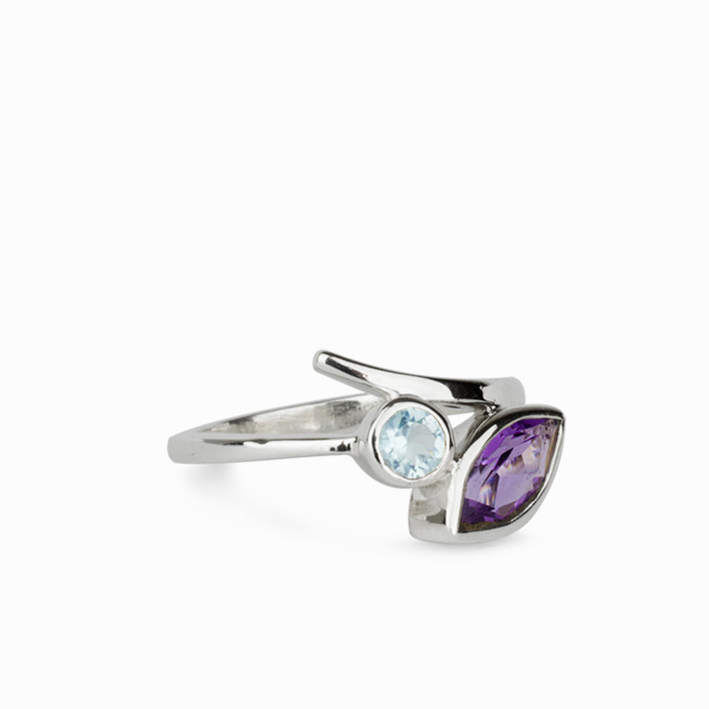 Amethyst & Blue Topaz Ring