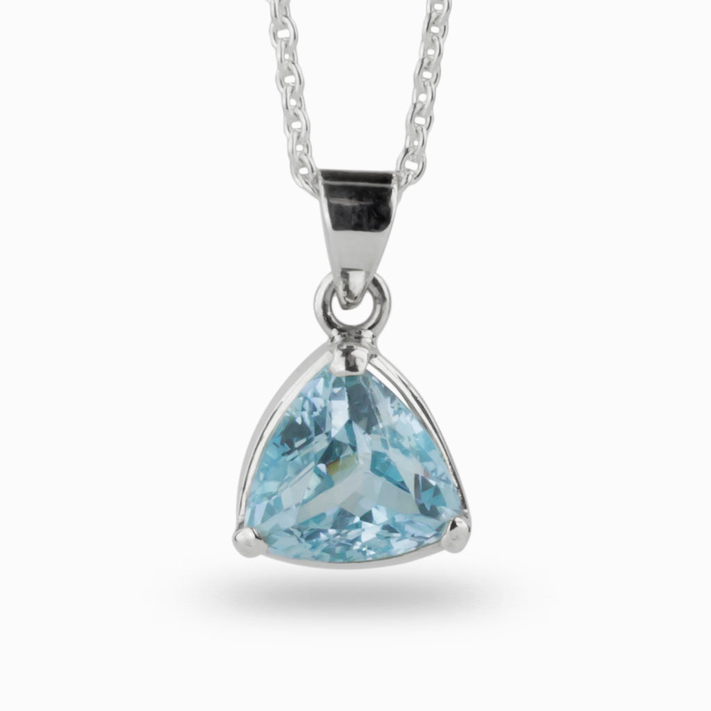 Triangular Blue Topaz Necklace