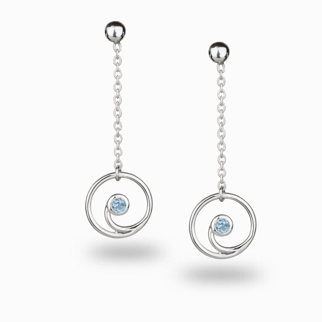 Blue Topaz Drop Earrings