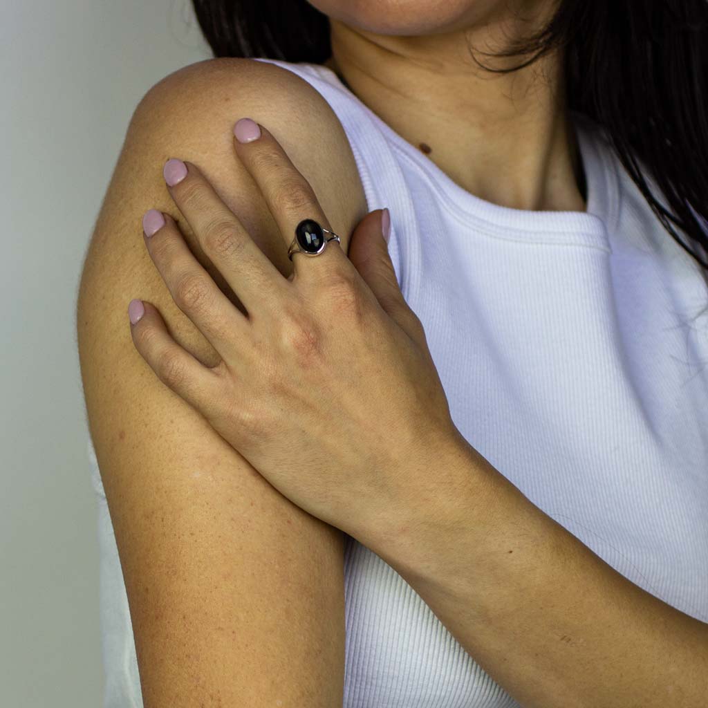 Black Star Diopside Ring