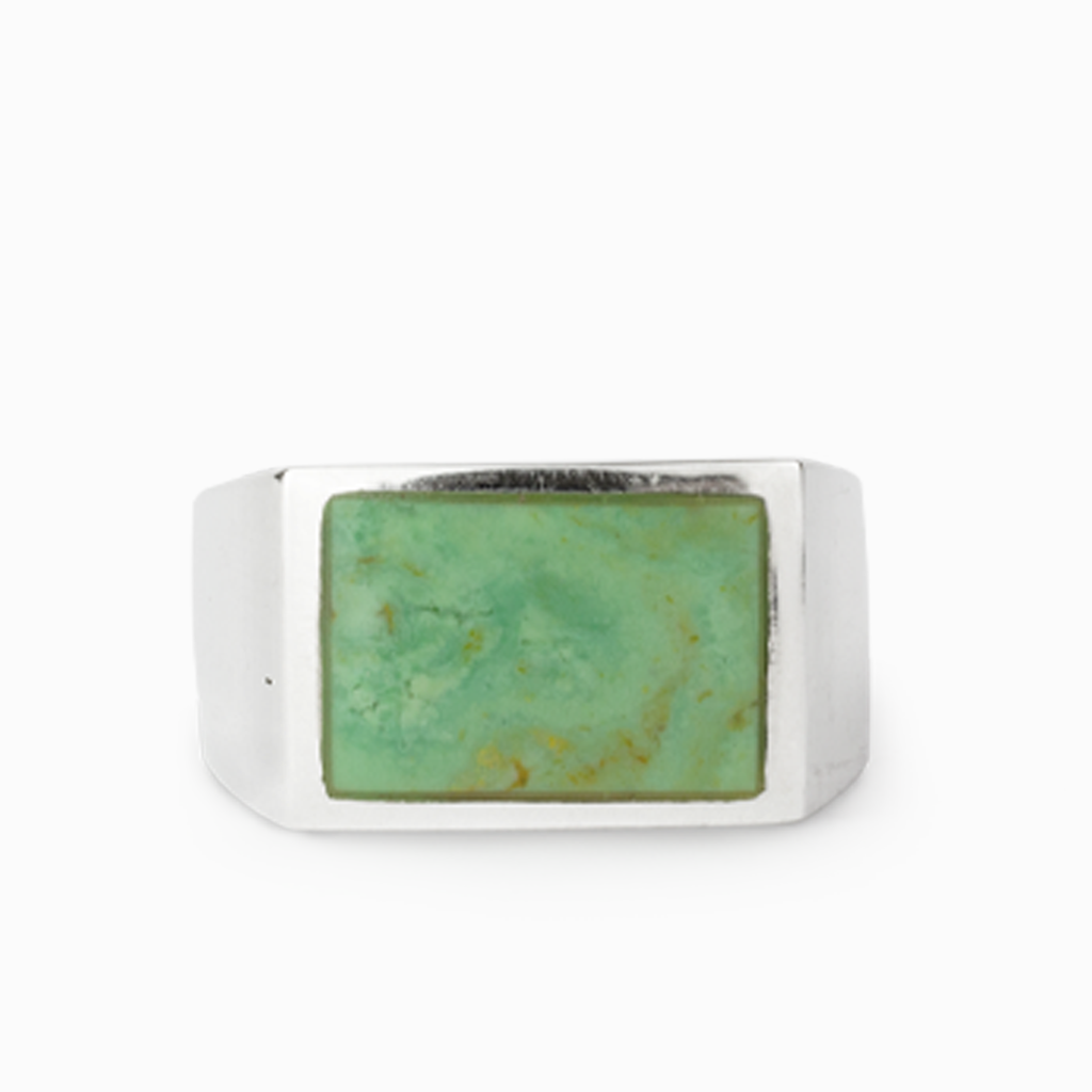 Mens square turquoise online ring