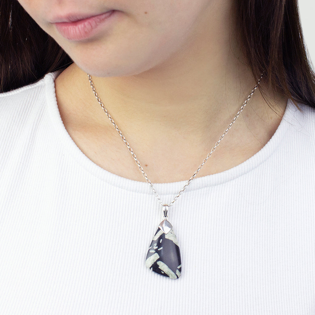 Chinese Writing Rock Necklace