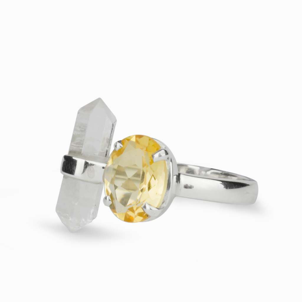 Citrine & Clear Quartz Ring