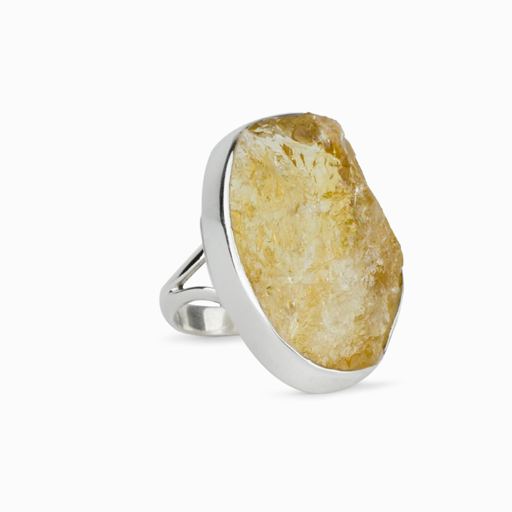 Natural form Citrine Rough Ring