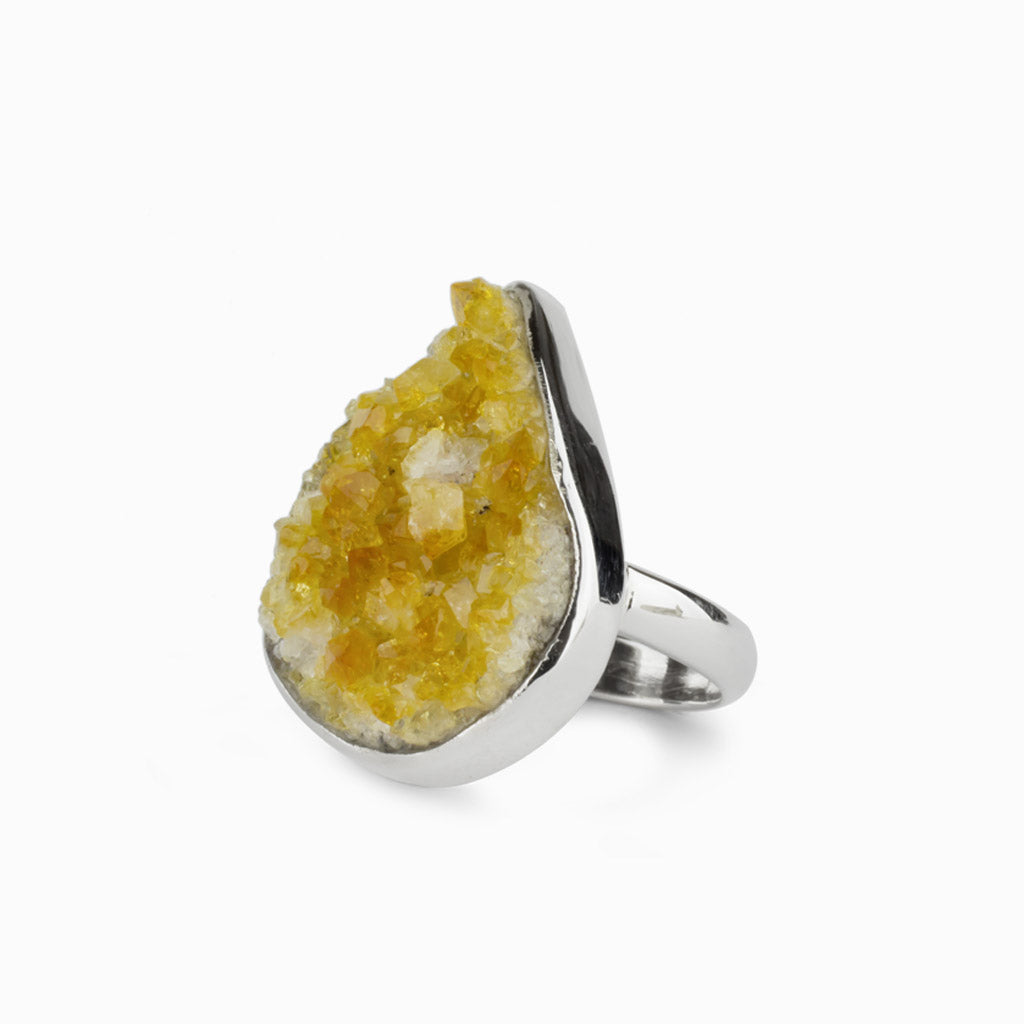 Citrine Druzy Ring