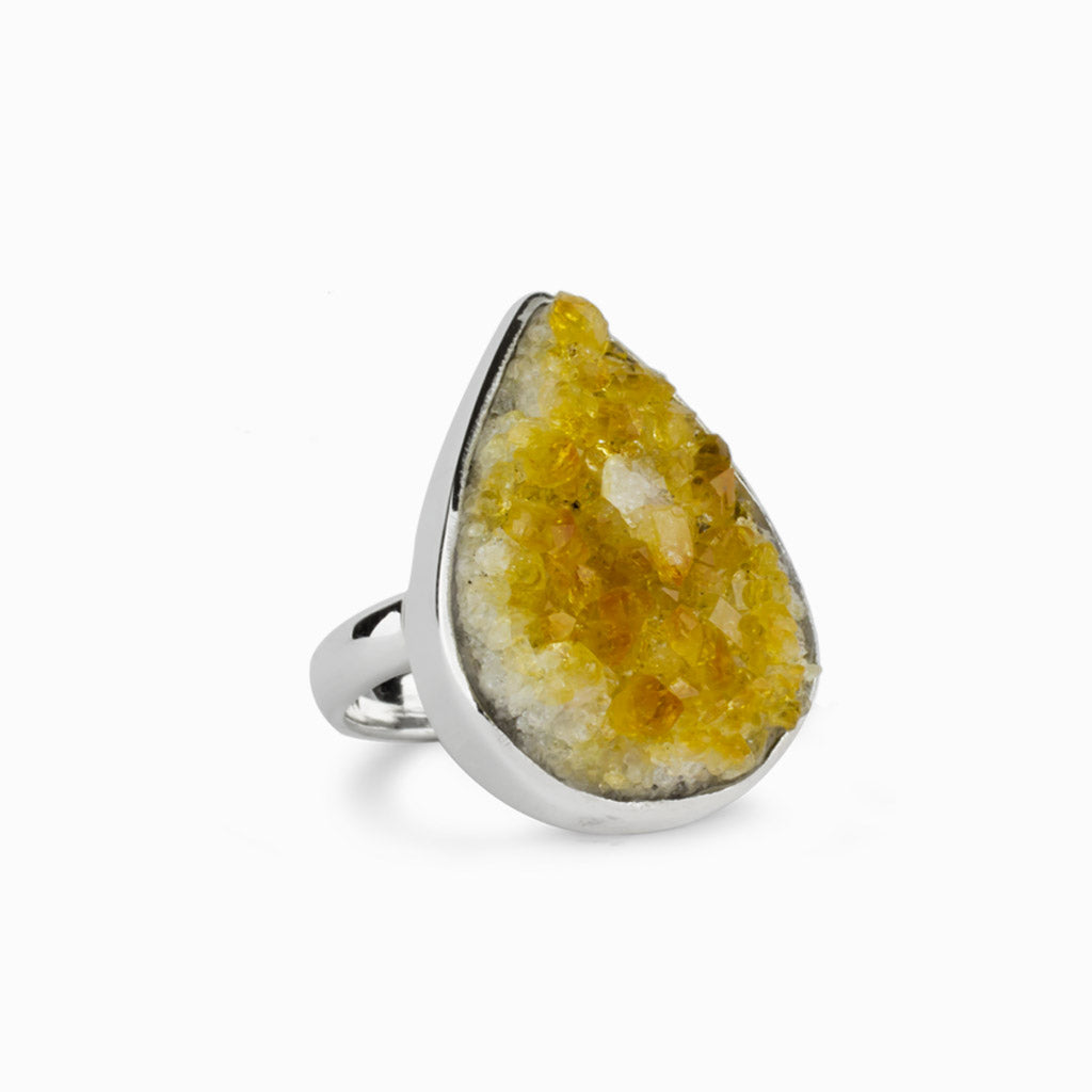 Citrine Druzy Ring