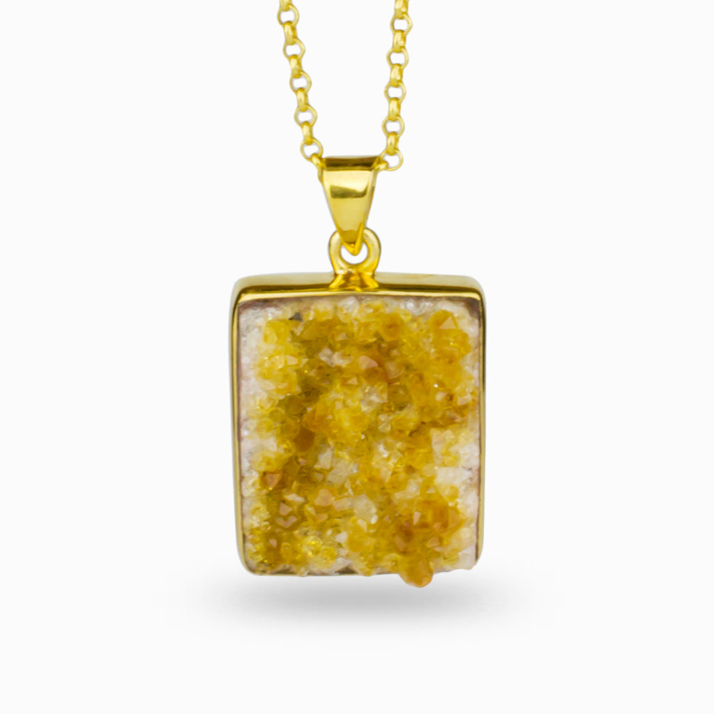 Citrine Necklace in gold vermeil