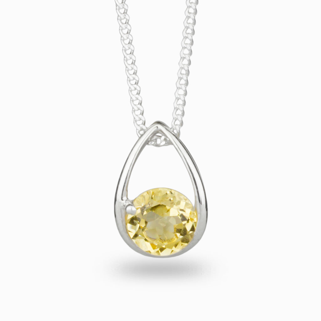 Teardrop Birthstone design Citrine Necklace